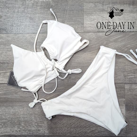 Zaful Drawstring Tie Back Bikini Swimsuit Size M - Picture 1 of 5